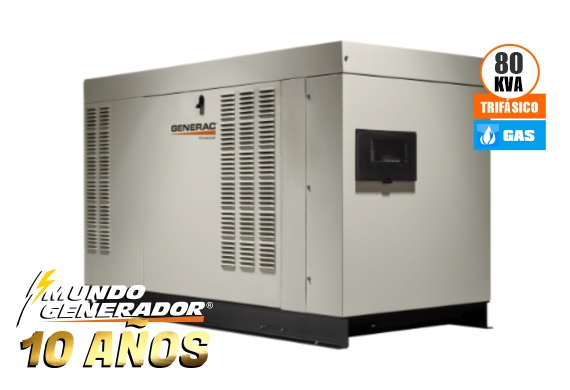 Imagen Generador RG 80 kva trifásico, marca GENERAC